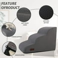 OEIKPFN 3 Tiers Dog Ramp and Stairs for Beds Or Couches - Non-Slip Sturdy Pet Steps - for Small Dogs to get on High Bed