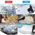 Roomrite 4-Layer Car Windshield Snow Cover with Magnetic Edges, 78.7" x 48.4", All-Season Windshield Protector for Snow, Ice, Frost, and Sun Protection, Universal Fit for Most Vehicl