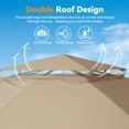 Covered Outdoor 11x13 Patio Gazebo Canopy Tent,Pop Up Gazebo with LED Lighting,Soft-Top Dual Roof Design