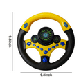 Kids Pretend Play Steering Wheel Toy with Light and Music, Funny Interactive Driving Toy for Boys and Girls, Sensory Toys for Ages 3+, Yellow