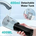 IESWKP Water Flosser Cordless Portable with 8 Pressure Settings and 5 Jet Tips, 400ml Removable Tank Water Pick for Teeth Cleaning, Gums, Braces, Dental Care, Black