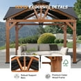 Modern Shade 12'x12' Cedar Hardtop Gazebo - Weatherproof Steel Roof, Permanent Outdoor Structure with FSC-Certified Wood Frame & Rust-Resistant Hardware