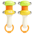 Baby Rattle Toy, Baby Handbell Toy for 6+ Months, Handheld Shaker with Gentle Sounds, Early Learning Sensory Play, Green & Yellow