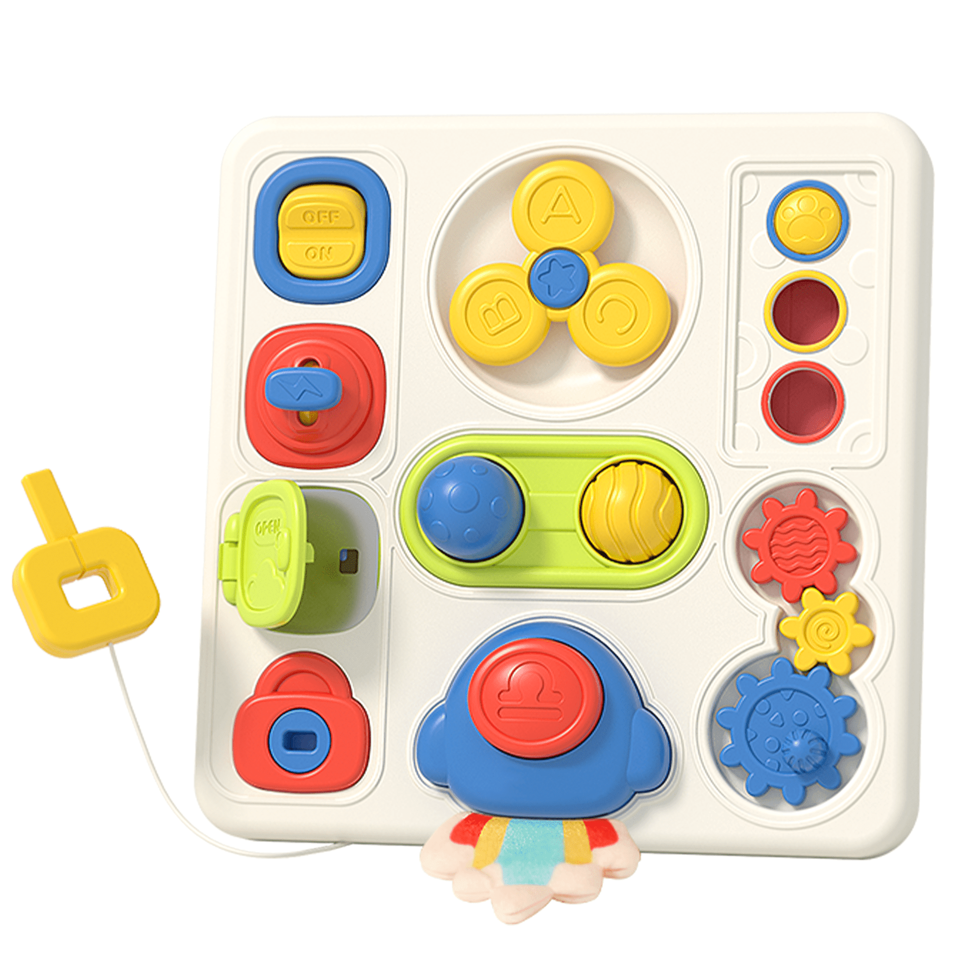 Busy Board for 1 Year Old, Toddler Toys Busy Board with Light & Music, Educational Toys for Learning Fine Motor Skills, Sensory Toy for Toddlers 1-3 Years Old