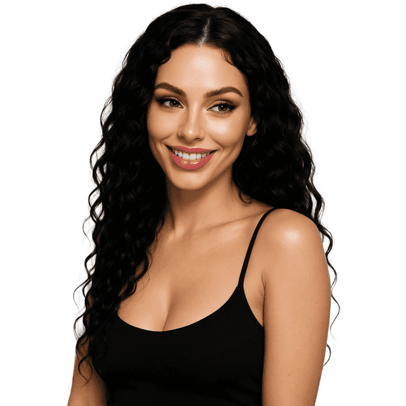 Deep Wave Lace Front Wigs Human Hair 13x4, Raw Human Hair, All-Day Comfort Glueless Pre-Plucked Hairline with Baby Hair, for Women, 200 Density, Natural Color 26 Inch