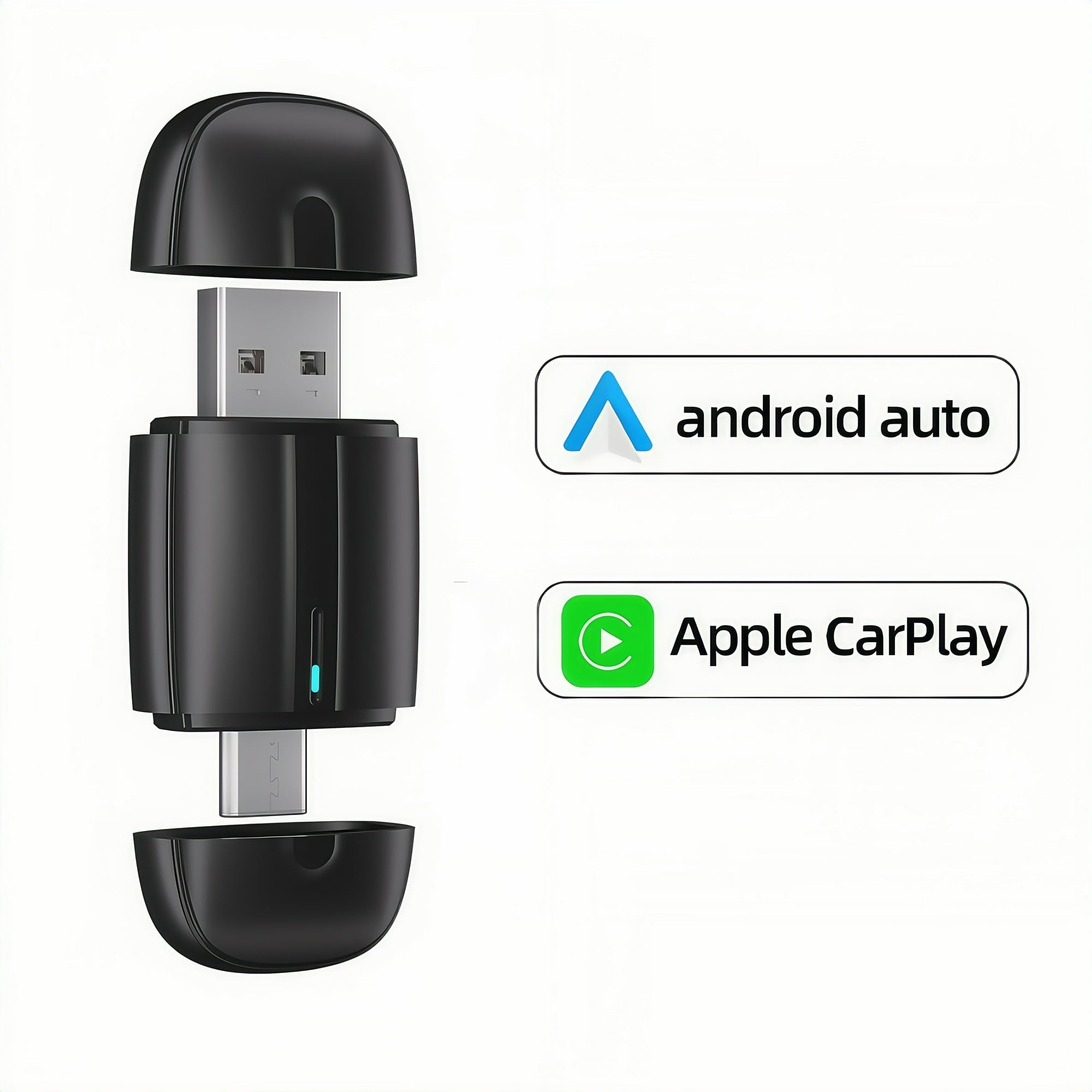 DnxnIaIfy New in-car wireless carplay adapter for Apple and Android systems, mini size, fast connection, super strong signal without delay, stable control