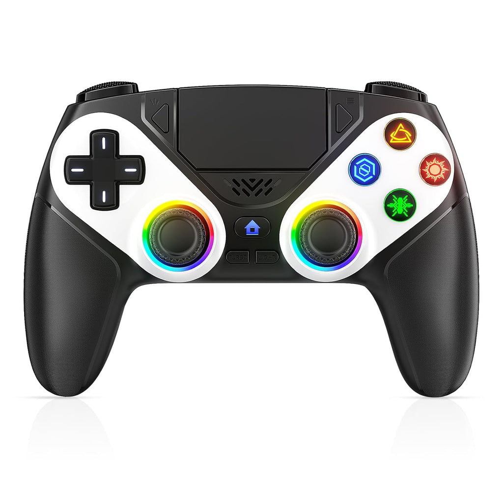 LED Wireless Controller for PS5, Compatible with PS5 Pro/Slim/PC, Dual Vibration, Marco/Turbo Function, 3.5mm Audio Jack, 6-Axis Motion Contro Gamepad with Speaker