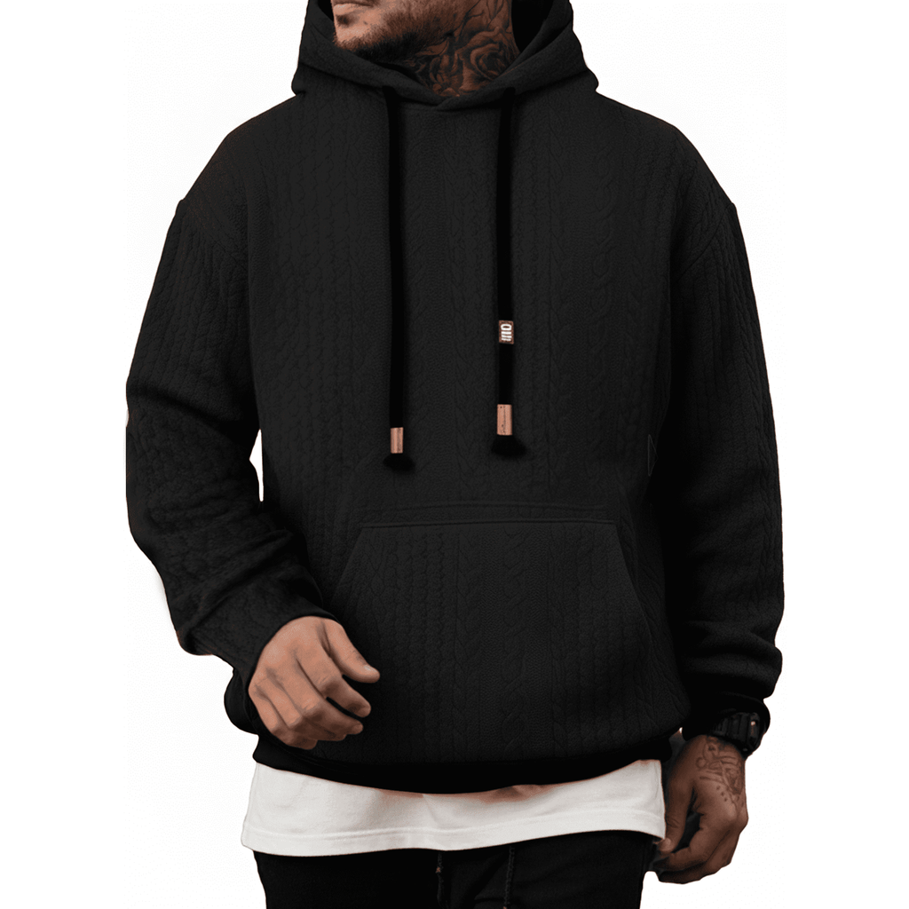 Men's Hoodies Pullover Sweatshirt Lightweight Winter Warm Long Sleeve Coat Hoodie Fashion Black