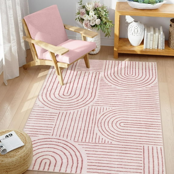 Moynesa Abstract Washable Rugs, 4x6 Rug for Bedroom Nursery Soft Non Slip Modern Living Room Rug, Ultra-Thin Non-Shedding Throw Carpet for Entryway Kitchen Office