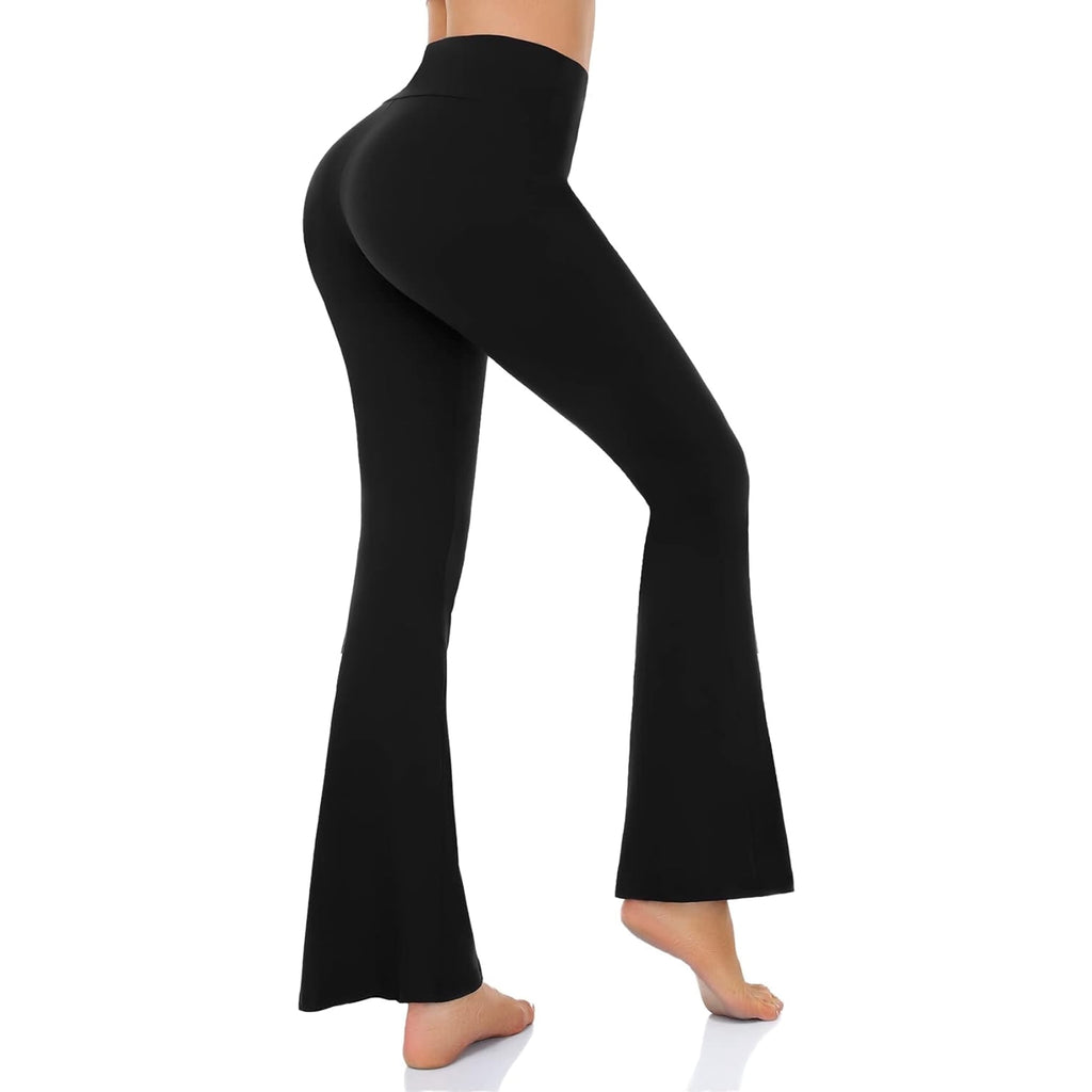 SOMER Women's Leggings Yoga Pants V Crossover High Waisted Flare Leggings Casual Bootleg Workout Pants L