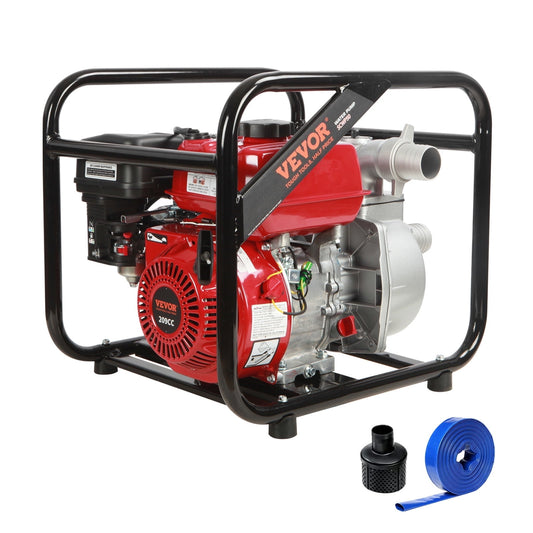 SUSUZI 2" 7HP 4-Stroke Gasoline Engine Water Pump Gas Powered Water Transfer Pump
