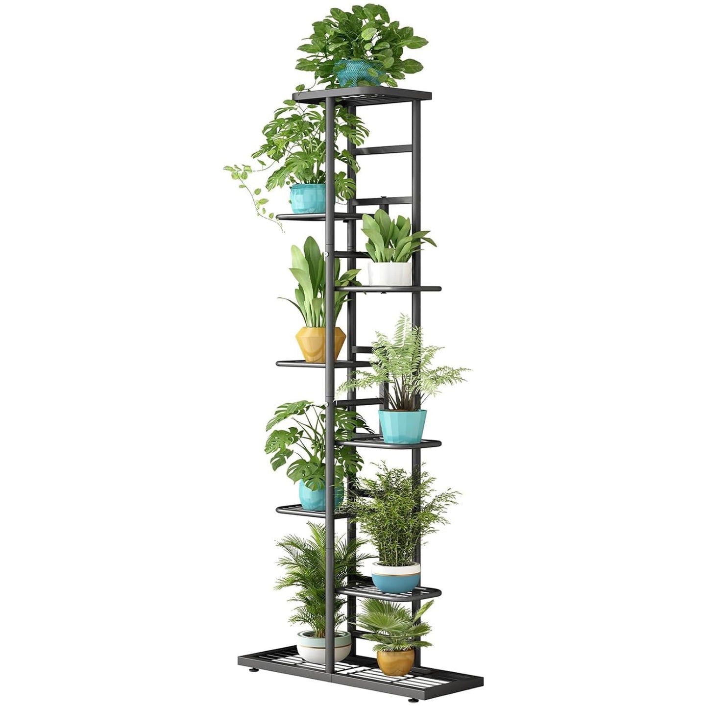 SUSUZI Metal Plant Stand Multiple Flower Pot Holder Shelf Indoor Outdoor Planter Display Shelving Unit