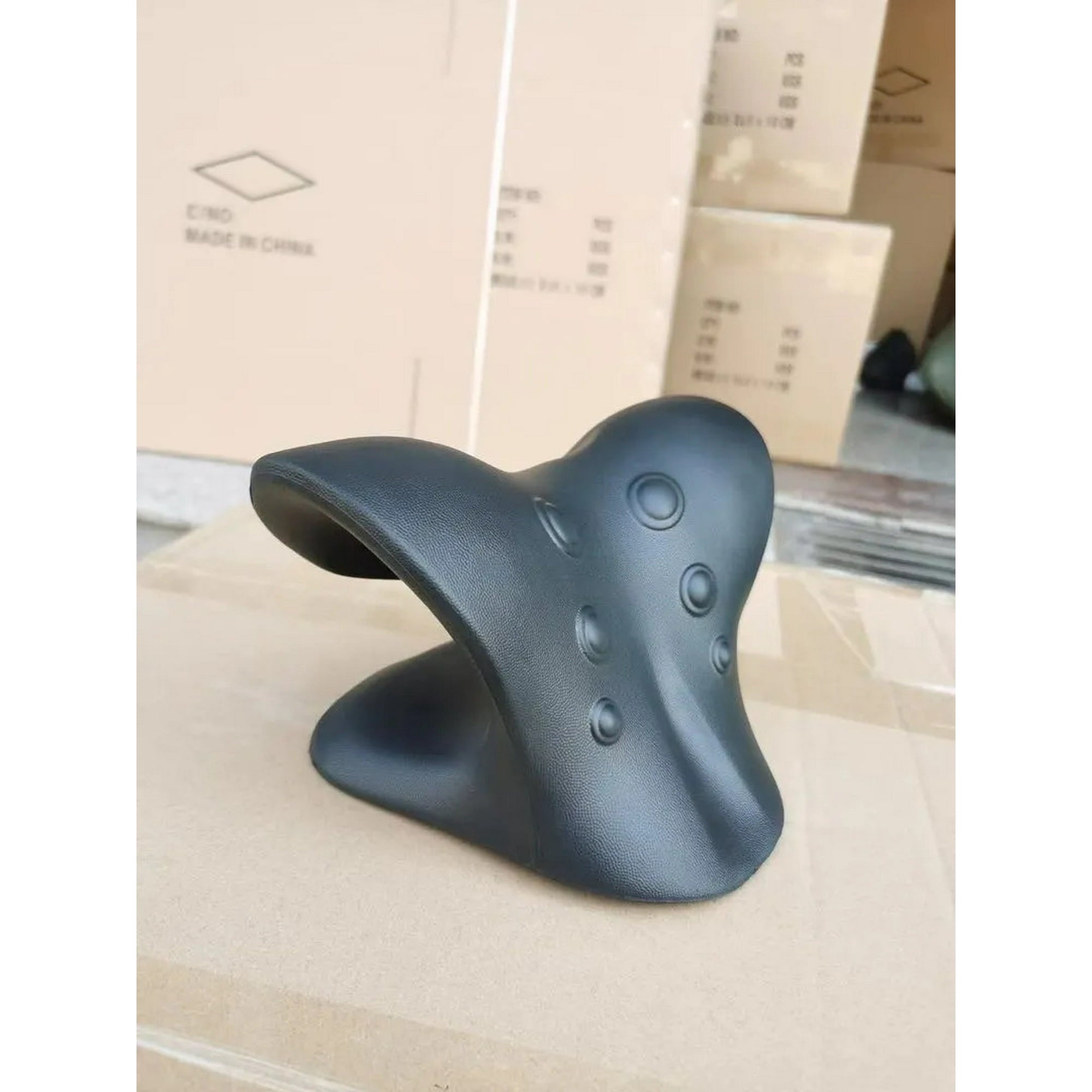 Strlinen Neck and Shoulder Relaxer, Cervical Traction Device for TMJ Pain Relief and Cervical Spine Alignment, Chiropractic Pillow Neck Stretcher (Black)