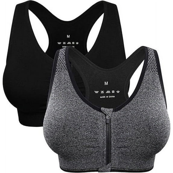 WQD 2 Pack Yoga Sports Bras for Women High Impact Padded Wirefree Seamless Support for Yoga Running Training Gym Workouts