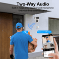 4K Indoor/Outdoor Smart Security Camera, 2.4G&5G WiFi with Night Vision, Dual-Screen Display, 2-Way Talk, Human Detection, Motion Tracking, Cloud & SD Card
