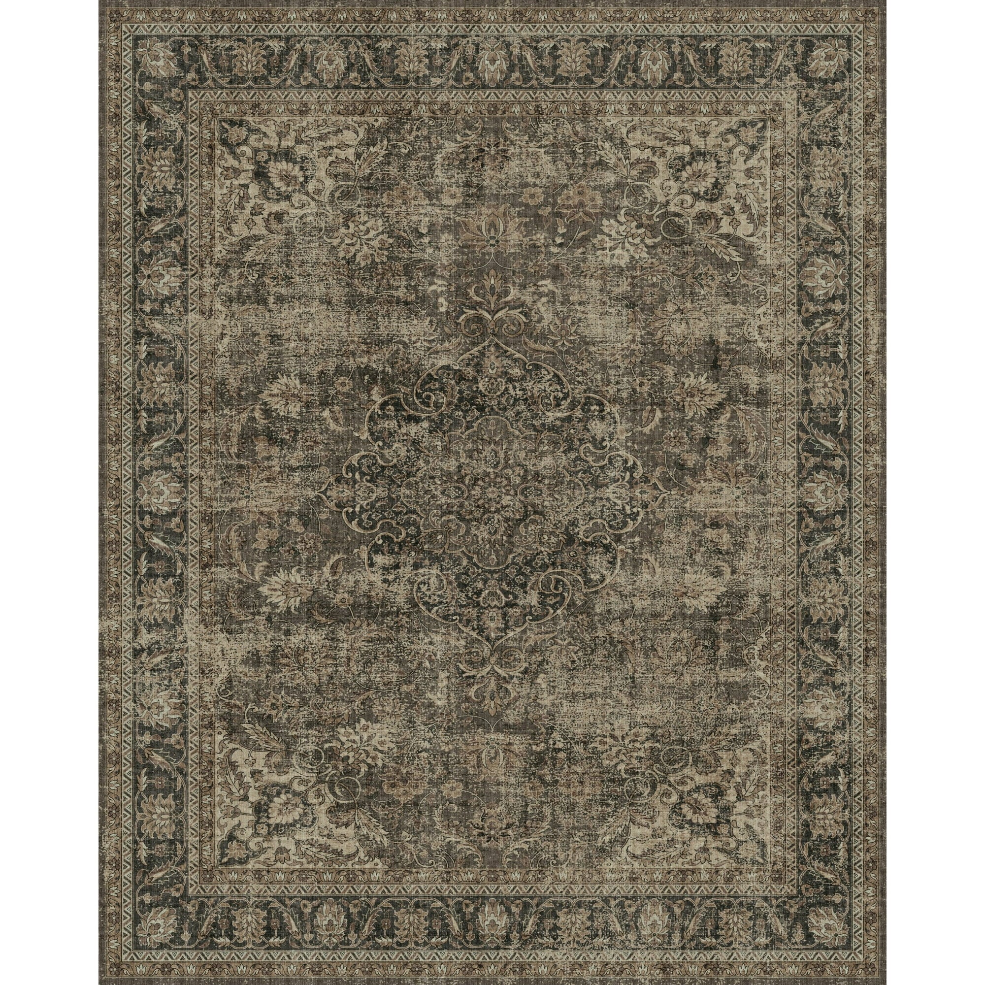 WIPONKEN 5x7 Area Rugs for Living Room Bedroom Dining Room Office Farmhouse, Machine Washable Non Slip Vintage Persia Rug