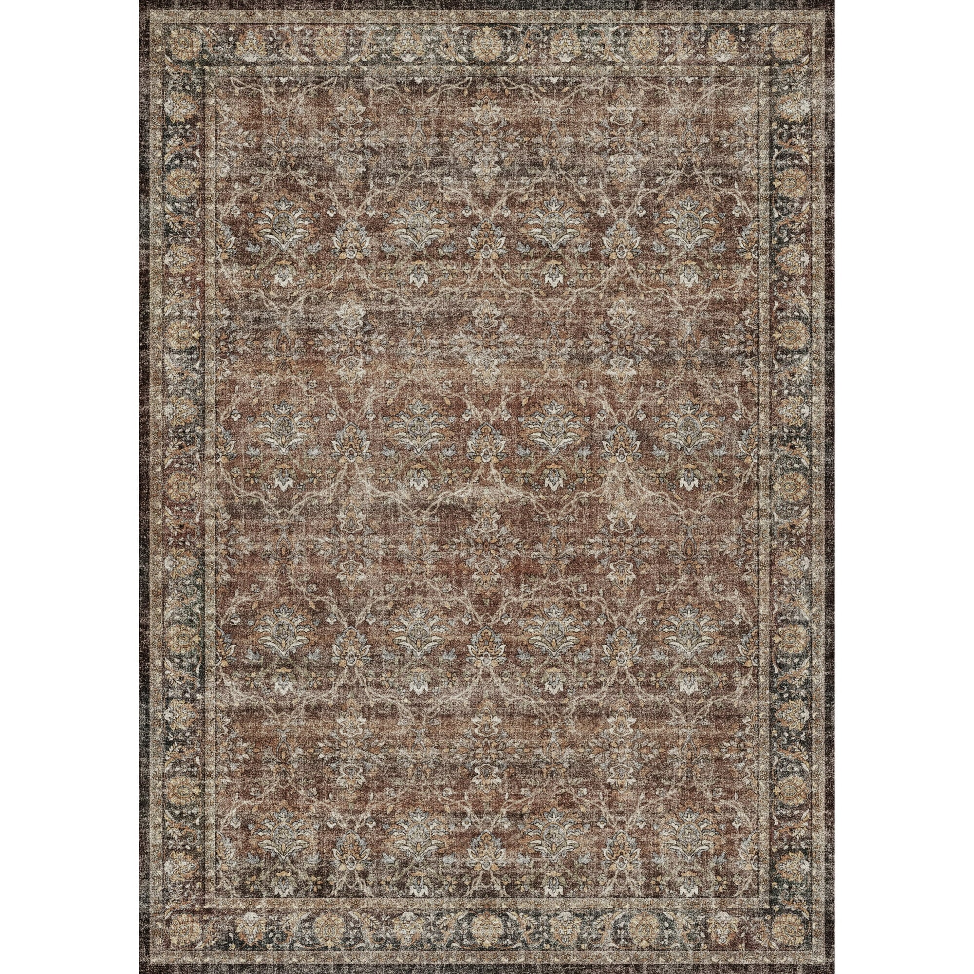 WIPONKEN 5x7 Area Rugs for Living Room Bedroom Dining Room Office Farmhouse, Machine Washable Non Slip Vintange Persia Rug