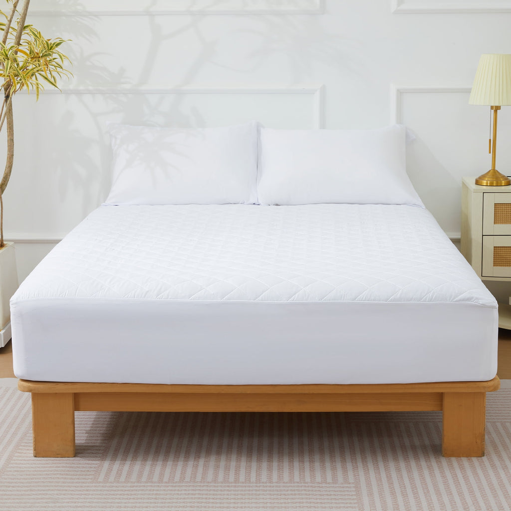 WISHEAD Queen Mattress Protector 100% Waterproof Mattress Topper Mattress Pad Soft Breathable Comfortable Protection，White