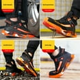 XQJ Outdoor Security Boots Steel Toe Boots For Men Work Safety Shoes Indestructible Slip-Resistant Shoes Stylish Cool Safety Boots Orange