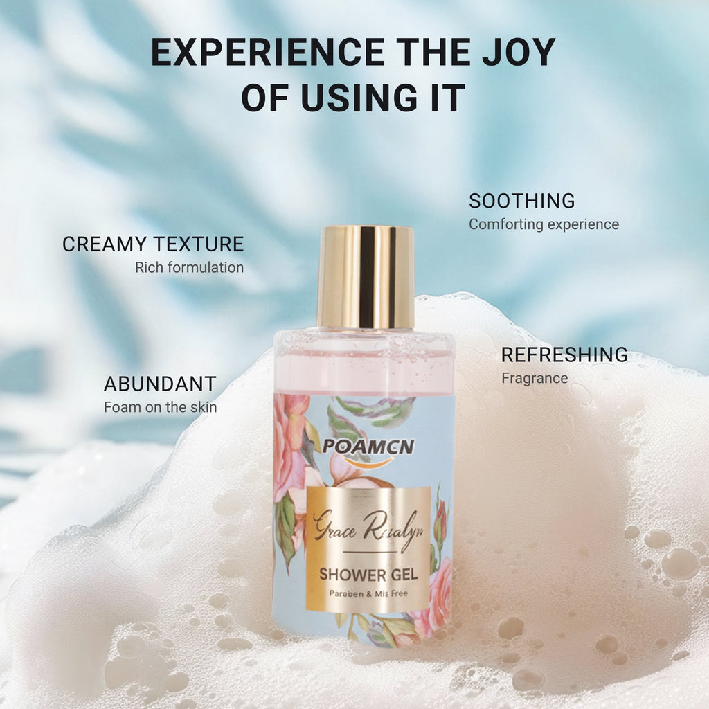 Poamcn Bath and Body Gift Set,Home Spa Gift Set for Women,Rose Scent,3 Piece Set