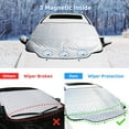 Roomrite 4-Layer Car Windshield Snow Cover with Magnetic Edges, 78.7" x 48.4", All-Season Windshield Protector for Snow, Ice, Frost, and Sun Protection, Universal Fit for Most Vehicl