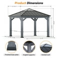 Modern Shade Wood Gazebo 11' x 11', Hardtop Gazebo with Galvanized Steel and Polycarbonate Hip Roof Hardtop, Cedar Framed Wooden Gazebo for Garden, Backyard, Patio and Deck