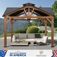 Modern Shade 12'x12' Cedar Hardtop Gazebo - Weatherproof Steel Roof, Permanent Outdoor Structure with FSC-Certified Wood Frame & Rust-Resistant Hardware