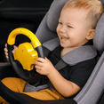 Kids Pretend Play Steering Wheel Toy with Light and Music, Funny Interactive Driving Toy for Boys and Girls, Sensory Toys for Ages 3+, Yellow