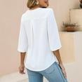 Womens Blouses 3/4 Sleeve V Neck Ladies Summer Top 2025 Business Dressy Casual Outfits Work Shirt for Women