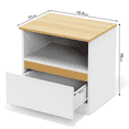 2 Tier Nightstand with Drawer, End Table Sofa Side Table for Bedroom Living Room, White