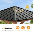 Modern Shade 10'x 10'Outdoor Cedar Wood Hardtop Gazebo with Galvanized Steel Roof for Patio or Backyard