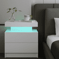 LED Nightstand with 2 Drawers Modern LED Night Stand with LED Lights Night Stands for Living Room,Bedroom