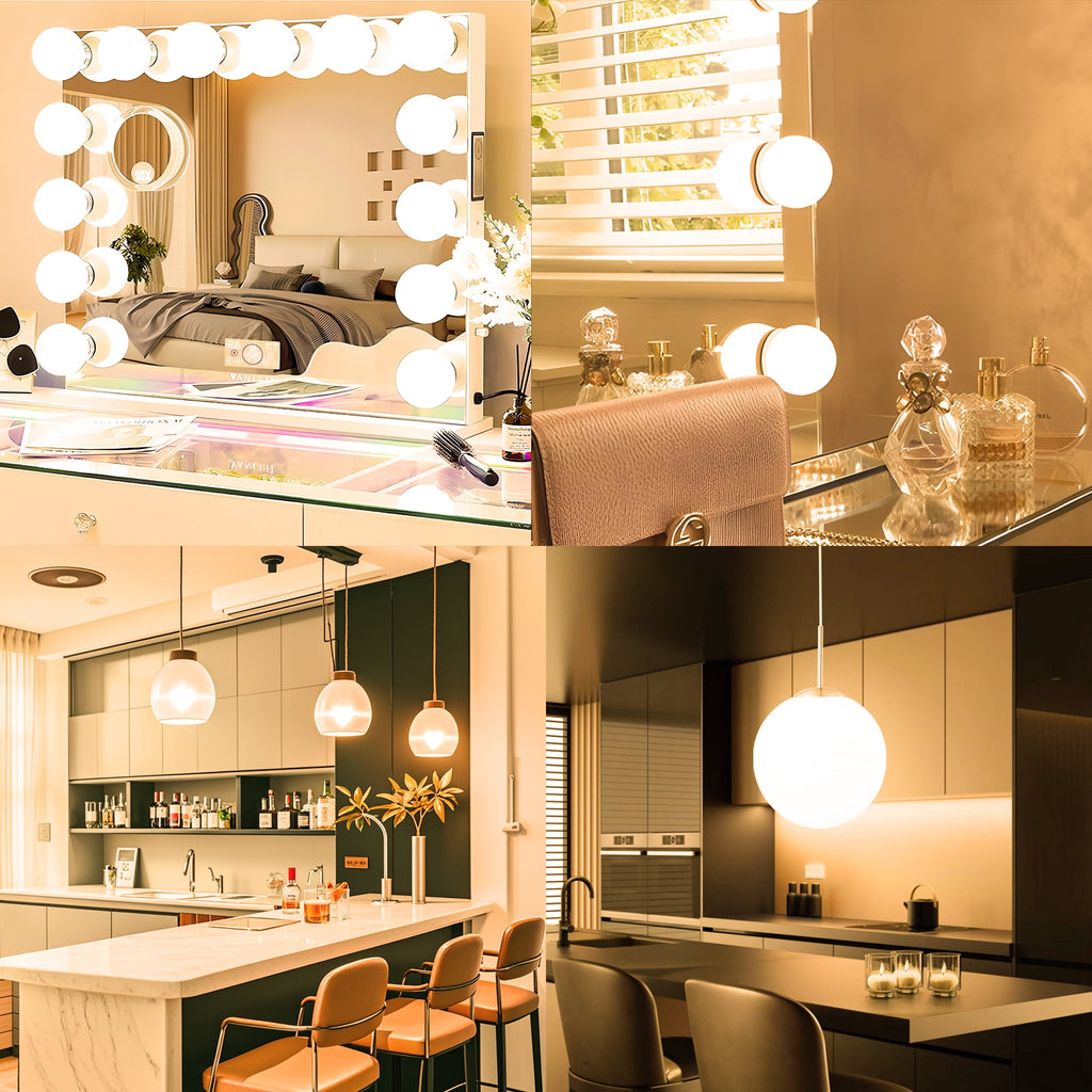 DAYBETTER G25 LED Light Bulbs, Round Light Bulbs , 40W LED Light Bulbs Equivalent, Soft White 2700K, E26 Base, 450LM, Non-Dimmable, 4 pack.