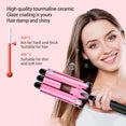 3 Barrel Curling Iron Wand, Jungle Wave 1" Ceramic Triple Barrels Hair Crimper with LCD Display, Gift for Mother's Day, Pink