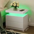 LED Nightstand with 2 Drawers Modern LED Night Stand with LED Lights Night Stands for Living Room,Bedroom