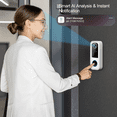 2K Wireless Video Doorbell with Chime, AI Human Detection, 2-Way Talk, Voice Changer, Night Vision, Weatherproof, SD/Cloud Storage, No Monthly Fee
