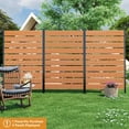Modern Shade 5ft H x 3.3ft W No-Dig Wood Privacy Fence Panel, Outdoor Screen for Patio/Deck