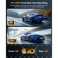 Odrey Car Dash Cam Front and Rear, Dashcam 4K Front and 1080P Rear Camera with 5G WiFi 64GB Card, Dash Camera for Cars with G-Sensor 24H Parking mode, Super Night Vision, Loop Recording